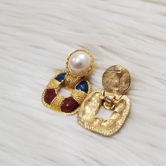 Vintage pearl statement earrings - Picture 3 of 3